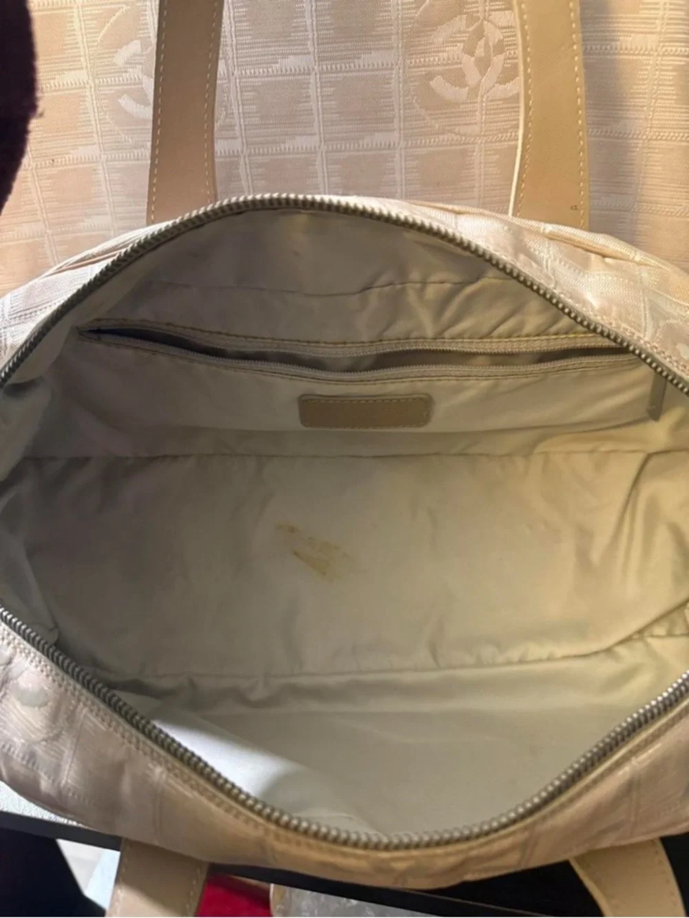 CHANEL Beige Jacquard Tote and Satchel Travel Line Set - Picture 5 of 12